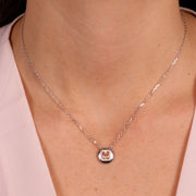 Collana in Argento 925 con zircone champagne pendente