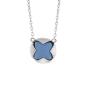 Collana in Argento 925 con fiore blu