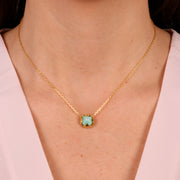 Collana in Argento 925 con fiore verde