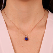 Collana in Argento 925 con fiore blu