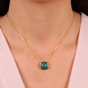 Collana in Argento 925 con pietra naturale verde