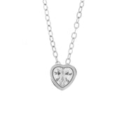 Collana in Argento 925   con cuore placcato rodio