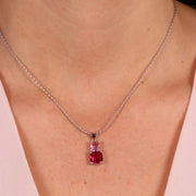 Collana in Argento 925 con zirconi nelle sfumature del rosso