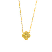 Collana in Argento 925 con fiore giallo