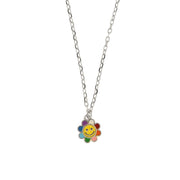 Collana in Argento 925 con fiore smaltato multicolor