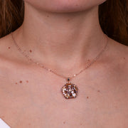 Collana in Argento 925  in stile antico con fiore e zirconi