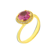 Anello in Argento 925 solitario con zircone rosa