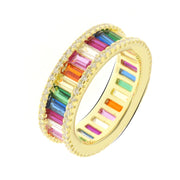 Anello in Argento 925 a fascia con zirconi multicolore