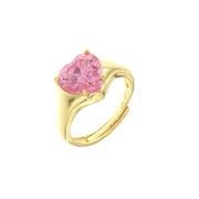 925 Silver ring with pink zircon heart