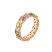 925 Silver eternity ring with multicolored zircons