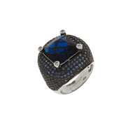 Anello in Argento 925 con zirconi blu