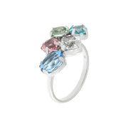 Anello in Argento 925 con cristalli colorati