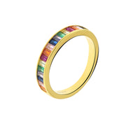 Anello in Argento 925 a baguette con zirconi multicolor