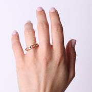 Anello in Argento 925 a baguette con zirconi multicolor