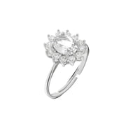 925 Silver ring with clear zircons