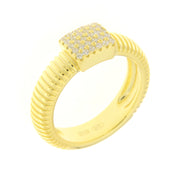 Anello in Argento 925 con pave centrale oro giallo