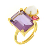 Anello in Argento 925 con cristall viola