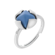 Anello in Argento 925 con fiore blu