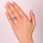 Anello in Argento 925 con fiore blu