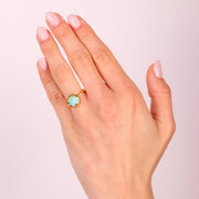 Anello in Argento 925 con fiore verde