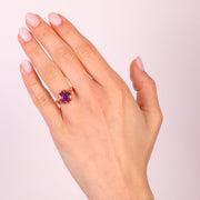 Anello in Argento 925 con fiore viola