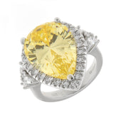 Anello in Argento 925 con zircone giallo