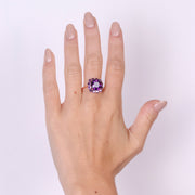 Anello in Argento 925 con zircone centrale viola