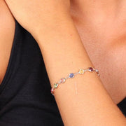 Bracciale in Argento 925 impreziosito da giro di cristalli multicolore