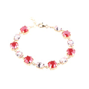 Bracciale in Argento 925 con giro di cristalli bicolore dalle sfumature rosse