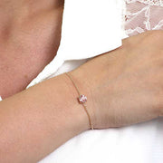 Bracciale in Argento 925 con punto luce rosa centrale