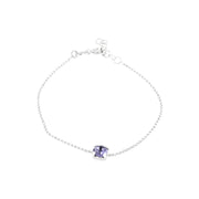 Bracciale in Argento 925 con punto luce tanzanite centrale