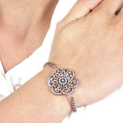 Bracciale in Argento 925  con fiore e zirconi