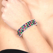 Bracciale in Argento 925 con zirconi multicolore