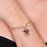 Bracciale in Argento 925 con i mori di venezia e perle