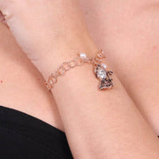 Bracciale in Argento 925  con ciondolo di san gennaro con chiusura con perle