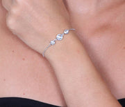 Bracciale in Argento 925 trio di punti luce con cristalli bianchi