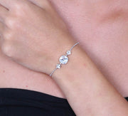 Bracciale in Argento 925 con trio di cristalli bianchi