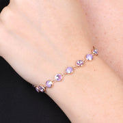 Bracciale in Argento 925 con giro di cristalli dalle sfumature lilla