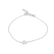 Bracciale in Argento 925 fiore con cristallo bianco centrale