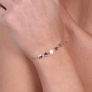 Bracciale in Argento 925 con serie di stelle lisce