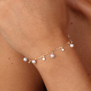 Bracciale in Argento 925 con zirconi e perle di acqua dolce