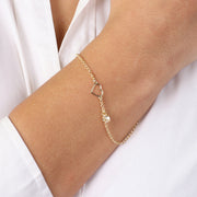 Bracciale in Argento 925 con cuore e punto luce