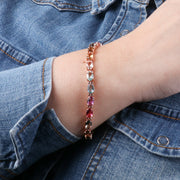 Bracciale in Argento 925 con giro di zirconi multicolore