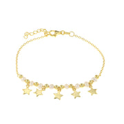 Bracciale in Argento 925 con perline alternate da stelle