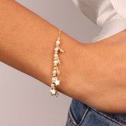 Bracciale in Argento 925 con perline alternate da stelle