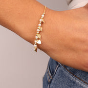 Bracciale in Argento 925 con perline alternate da cuori pendenti