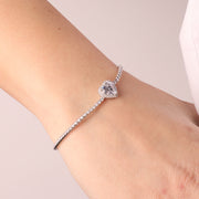 Bracciale in Argento 925 tennis con cuore in zirconi bianchi