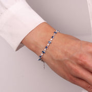 Bracciale in Argento 925 con zirconi blu e bianchi