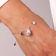 Bracciale in Argento 925 con pumo e pendente cuore