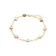 925 Silver bracelet with colored crystals